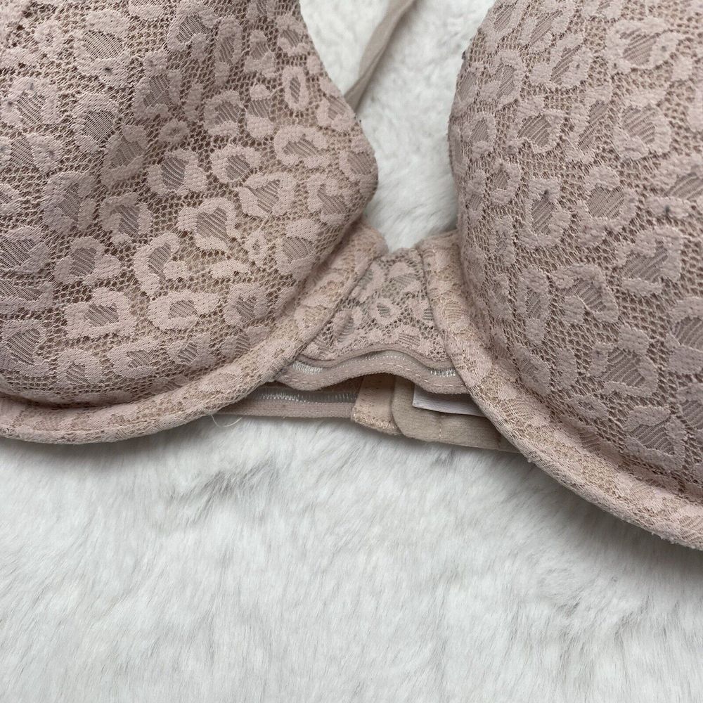 Auden Bra Size 38B Pink Lace Leopard The Everyday Underwire 3496 - Picture 5 of 12